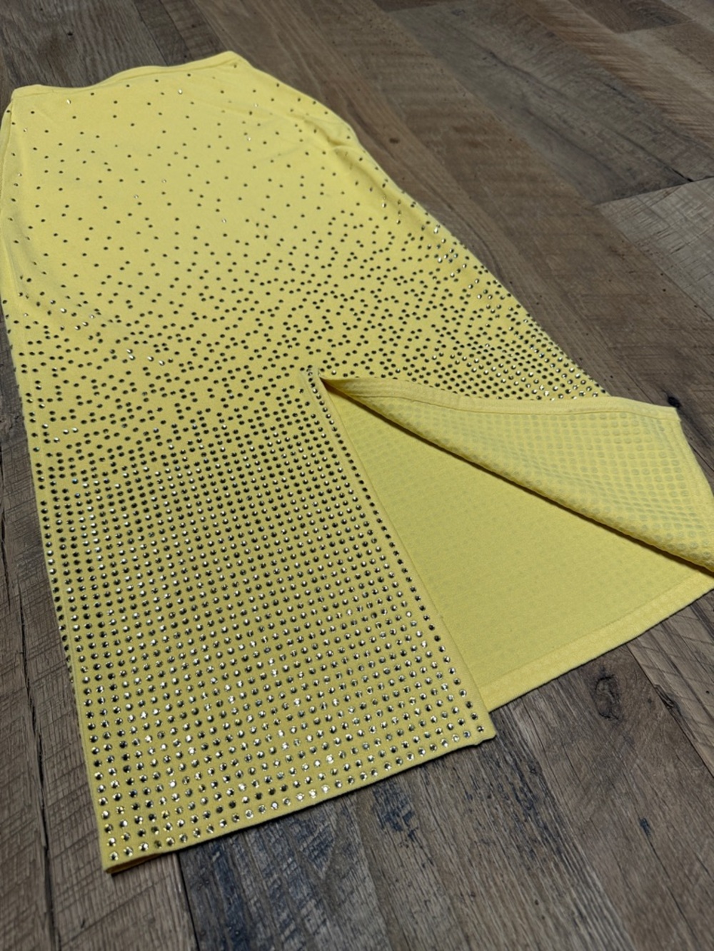 Sandro Two-Piece Knit Studded Polo and Midi Skirt Set in Light Yellow - Picture 5 of 17